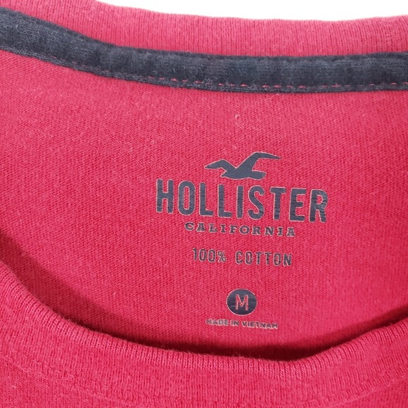 Hollister California Mens T-Shirt Red Short Sleeve Crew Neck Top - Picture 2 of 6